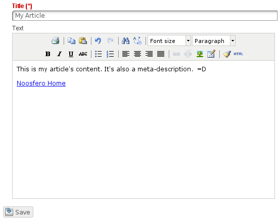 Created link on an article Created link on an article