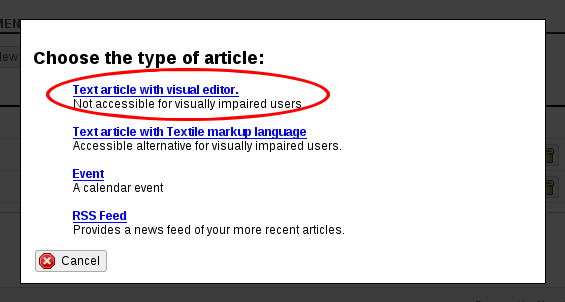 List of article types List of article types