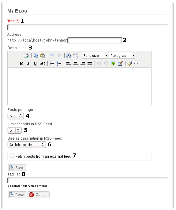 Creation of a blog Creation of a blog
