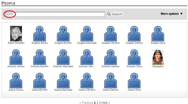 People search field People search field