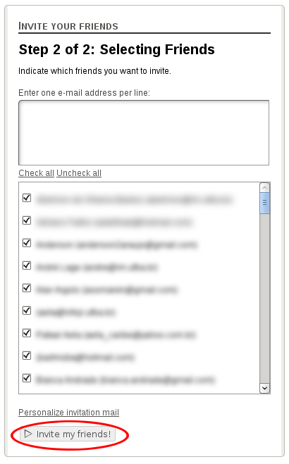 Import invitation for user. Step 2 Import invitation for user. Step 2
