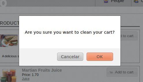 Cleaning confirmation Cleaning confirmation