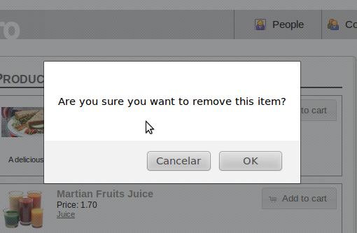 Delete confirmation Delete confirmation