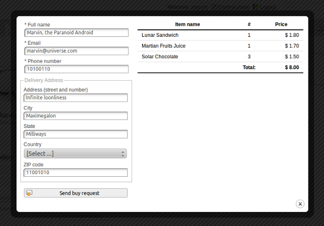Informations automatically filled Informations automatically filled
