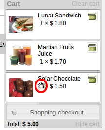 Quantity updated Quantity updated